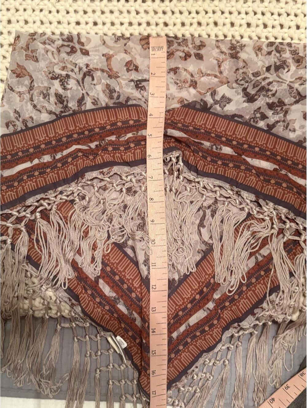 Boho Paisley Bandana Scarf Top Fringe Hem Festival Western Cowgirl Handkerchief - Picture 7 of 7